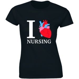 Half It Tops - I Heart Nursing Love Graduate Student T-shirt Tee Half It Tops - I Heart Nursing Love Graduate Student T-shirt Tee